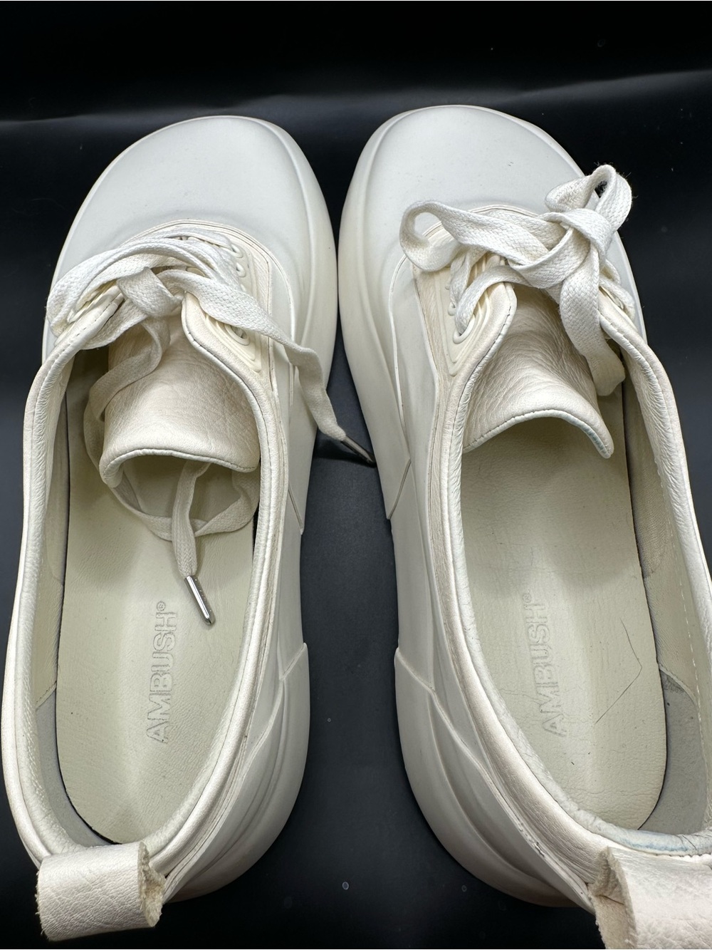 Ambush Minimalist Leather and Rubber White Platform Sneakers EU44 - Picture 9 of 13